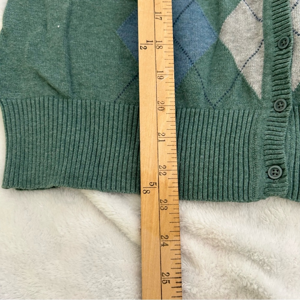 Sonoma Green Argyle Cardigan - Picture 5 of 7